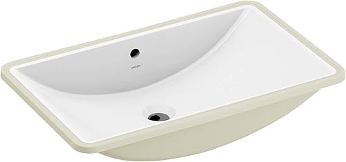 Moen BGCW10RU1223 - Fregadero de baño rectangular de porcelana vítrea blanca, 23.625 x 14.75 x 7 pulgadas con acabado de porcelana de alto brillo