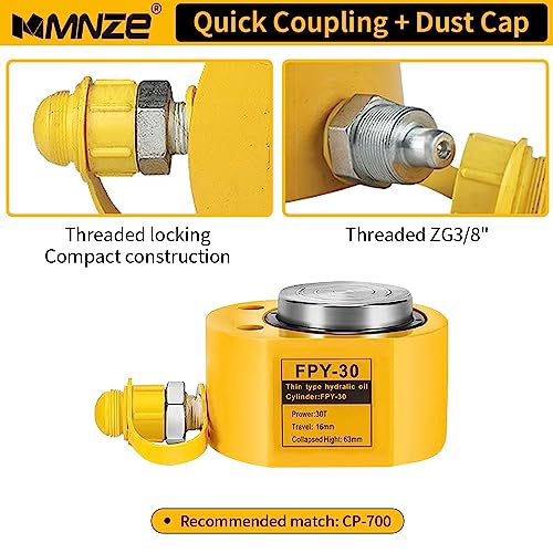 Image of 30T 14mm /0.55 inch Stroke Hydraulic Cylinder Jack Mini Hydraulic Ram Jack Porta Power Retract Automatically Split Single Acting Lifting Cylinders for Machinery Ship Bridge Construction