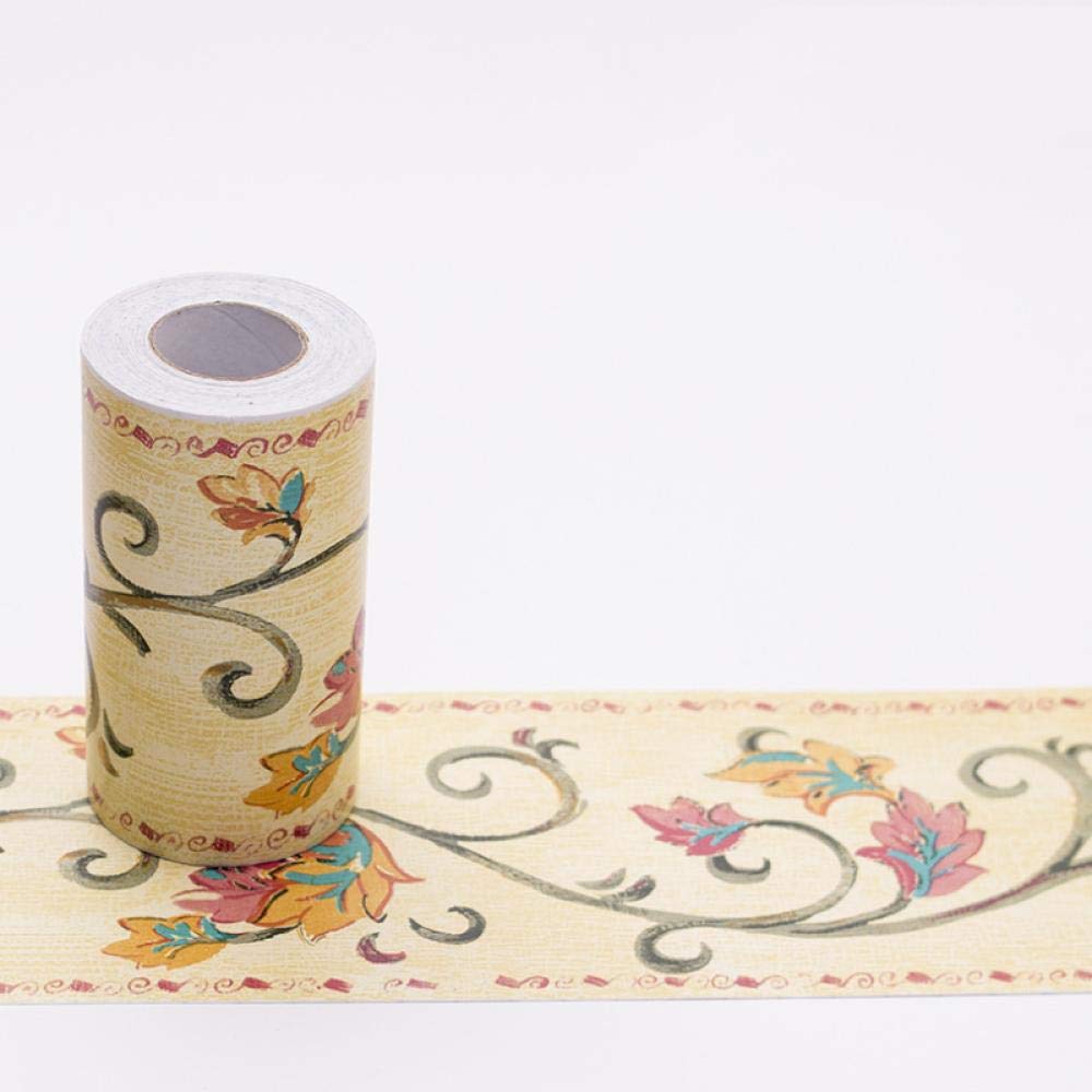 Dostear Yellow Bottom Leaves Wall Borders Peel And Stick Wallpaper Border Window Trim Molding Mirror Frame Kit Wall Panel Bulletin Board Borders 10.6 X 1000Cm