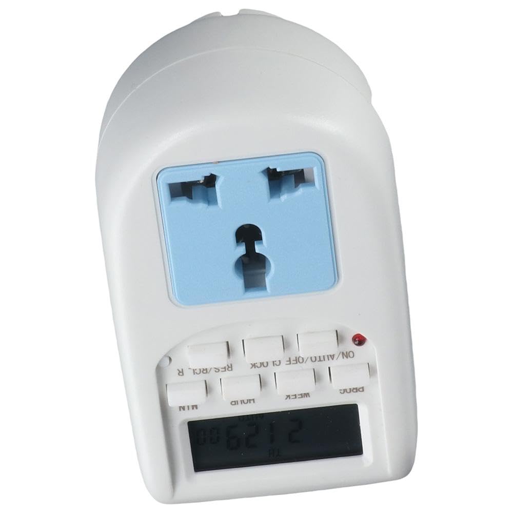 Enchufe de temporizador estándar europeo de 220 V-240 V, portátil, ABS, funcional, LCD, digital, enchufe duradero, enchufe de la UE, enchufe inteligente para electricista