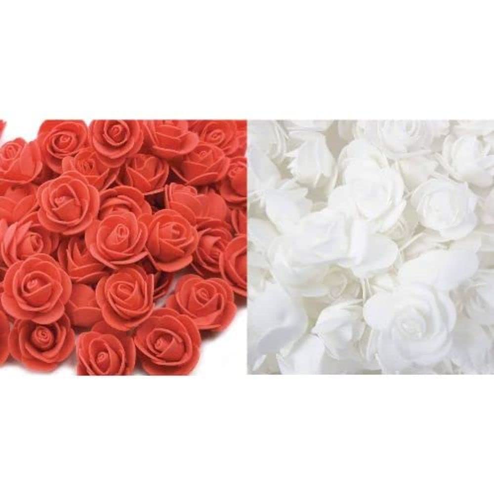 SATYAM KRAFT 50 Pcs Artificial Foam Rose Water Floating Flowers, Christmas,Valentine,Festival and Events, Home, Table, Bedroom Decoration Items and DIY Craft (Foam Material) (Red and White) (B07HKJV699) Amazon Price History, Amazon Price Tracker