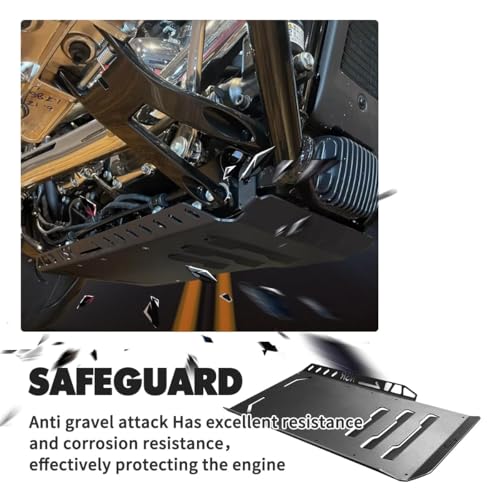 Image of Black Skid Plate for Harley Touring Street Glide Road Glide Road King CVO Road Glide Limited 2014-2023 2024 2025 Lower Engine Base Chassis Guard for Harley Davidson Accessories
