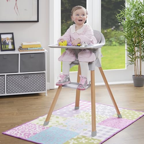 Chaise haute pour enfant en bois de hêtre idéale pour les repas