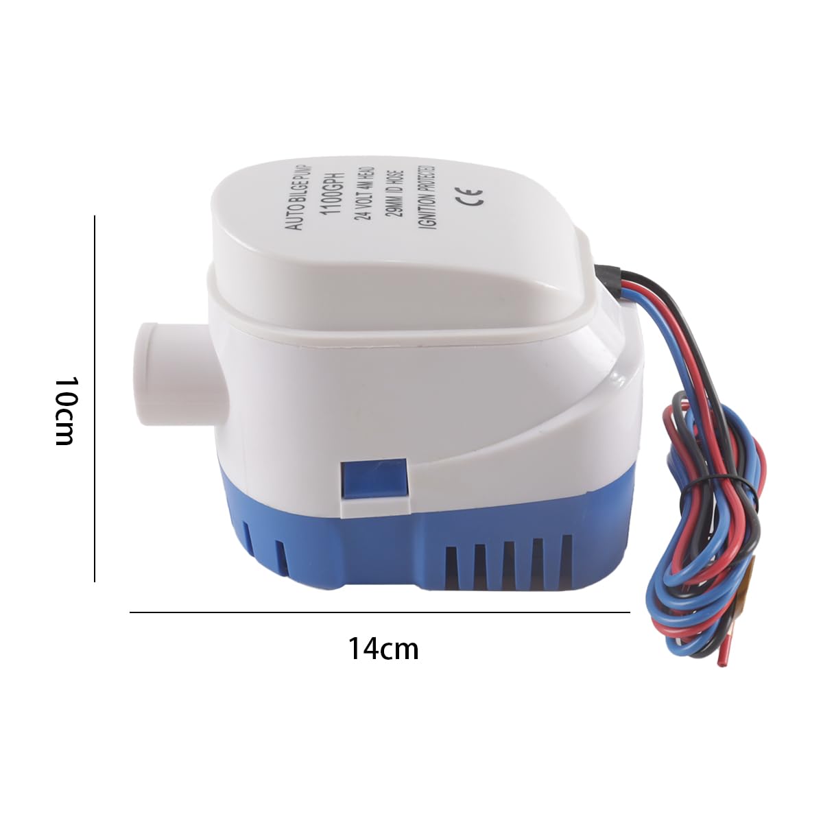 Bomba de achique para yates, G1100-02, 24 V, autocebante, sumergible, automática, miniatura para aguas residuales, de alto caudal, para yates, barcos de pesca y autocaravanas.
