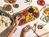 SOLTAKO La Rustica - Große rustikale Snackschale aus Olivenholz Dipschale Tapasteller Schale Holz Olivenholz Holzschale Salatschüssel Brotschale für Tapas