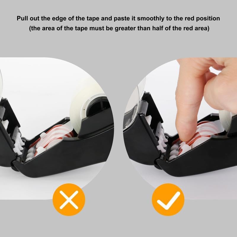 Automatic Tape Dispenser with 2 Rolls, Handheld Operation, Fits 1/2 and 3/4 Inch Wide Tape, Ideal for Mother's Day, Thanksgiving and Christmas Gift Wrapping, Crafts, Packaging (Red)