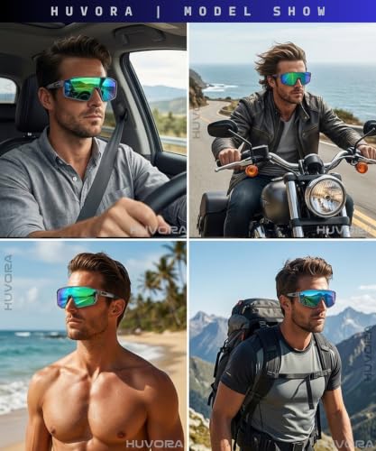 Image of MAXO POLARIZED Sports Sunglasses for Cricket Cycling Riding Biking Night Driving - Lightweight UV400 Protected Anti Glare Branded Goggles for Men - Stylish Mirrored Performance Shades