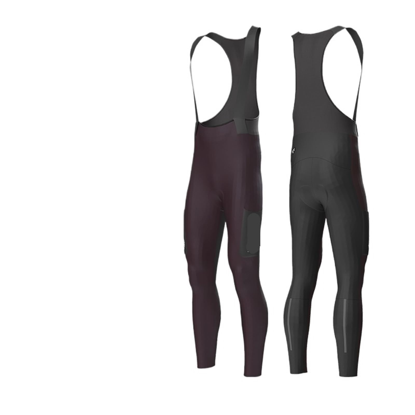 Culote con Tirantes Pantalones de Ciclismo con Pechera de Invierno for Hombre, Pantalones cálidos y cómodos con Almohadilla, Pantalones Negros for Hombre(Black-Purple,M)