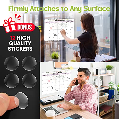 Ornamic Dry Erase Calendar, Magnetic Calendar For Fridge 2023 - Kitchen White Board Calendar For Refrigerator, Reusable Monthly Weekly Planner - Fridge Calendar Whiteboard - W/Markers, Shopping List #TOP2