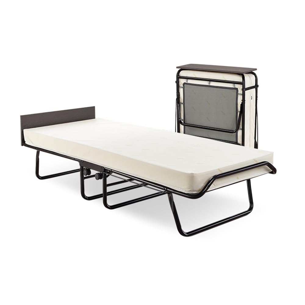 Jay-Be Visitor Contract Folding Bed With Performance E-Fibre Mattress And Automatic Folding Legs, Compact, Single, Black