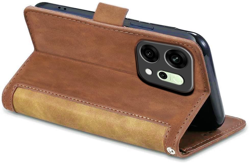 Image of Excelsior Flip Cover for Oppo Reno 14 | Premium PU Leather | 360 Degree Protection (Coffee)