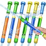 Water Gun Toy for Kids, 6 Pack Water Pistols | 33ft Long Range Squirt Gun, Water Blaster Shooters Push Pull Type for Summer Outdoor Beach Pool - Mixed Colors Set for Boys Girls