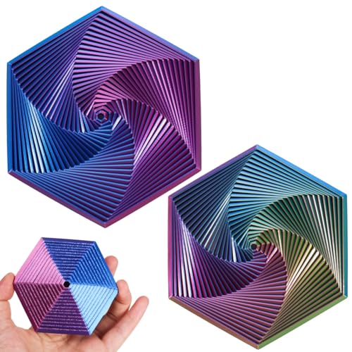 2 Pcs Fractal Fidget Hexagon, Impression 3D Hexagon Fidget Toy, Fidget Cubes Jouets Sensoriels pour Adultes, Cube Sensory Fidget Toy, Outil De Méditation...