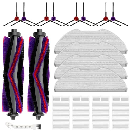 19 Packs Replacement Parts for Eureka E10s Robot Vacuum Cleaner, 2 Main Roller Brushes, 8 Side Brushes, 4 Hepa Filters, 4 Mop Pads, 1 Cleaning Brush Accessories Kit by Fenkabs - Used condition - US$34.09