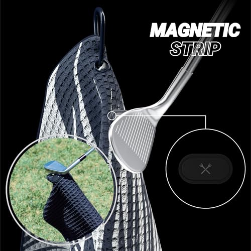 Image of Blue Tees Golf - 4 in 1 Magnetic Caddy Towel - Navy Palm