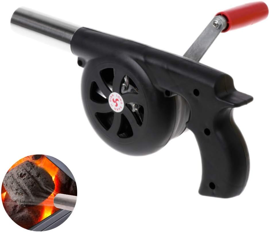 calliven Portable Mini Hand Crank Fan Air Blower, Manual Grill Fire Starter Flame Exciter for BBQ Picnic Outdoor Camping Hiking Cooking Tool