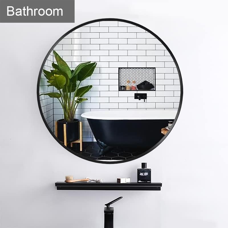 日本最級 Acezanble バスルームミラー ブラックウォールミラー ラウンド つや消しメタルフレーム 小さな装飾ミラー バスルーム 寝室 廊下用 24インチサークルメイクアップミラー フレームハウススタイル Lcoo Edu In