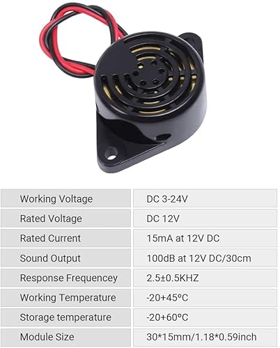 DONGKER 2 allarmi acustici elettronici, DC 3 V, 12...