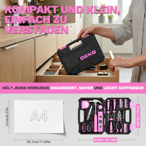 Werkzeugkoffer Werkzeugkasten Werkzeug Koffer Werkzeugset　Werkzeugbox：DEKOPRO　Werkzeugkiste Bestückt　42-tlg.　Universal Komplett mit… – Ansicht 4