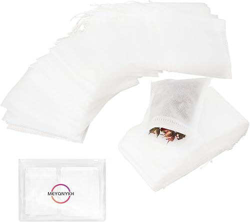 200 bolsas de té de hojas sueltas, bolsas de filtro de té desechables con cordón, bolsas de té sin blanquear para té y café sueltos (3.15 x 3.95