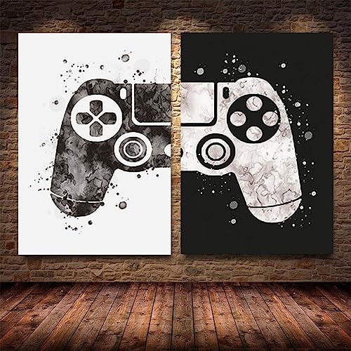 Affiche Gamepad Abstrait KEBIA - Toile Déco Salle de Jeux 40x50cm