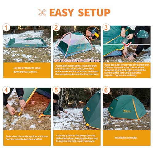 Carpa ultraligera para mochilero, carpa impermeable para camping y senderismo miniatura 6