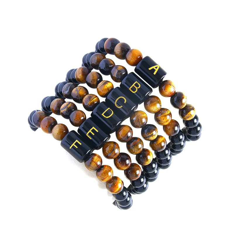 Pulsera cruz SOOWOOT para hombre con piedras de ojo de tigre miniatura 4