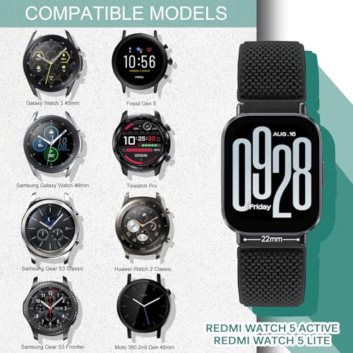 Pack de 2 correas elásticas de nylon para reloj 22 mm miniatura 2