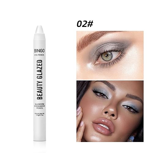 Miniatura 2 de UOCK Sombra de ojos, 3 lápices de sombra de ojos en crema brillante, resistente al agua y de larga duración, barra de contorno de color metálico