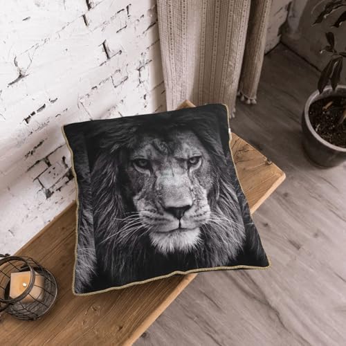 Housse de coussin en velours lavable lion contre textile rêche - 8