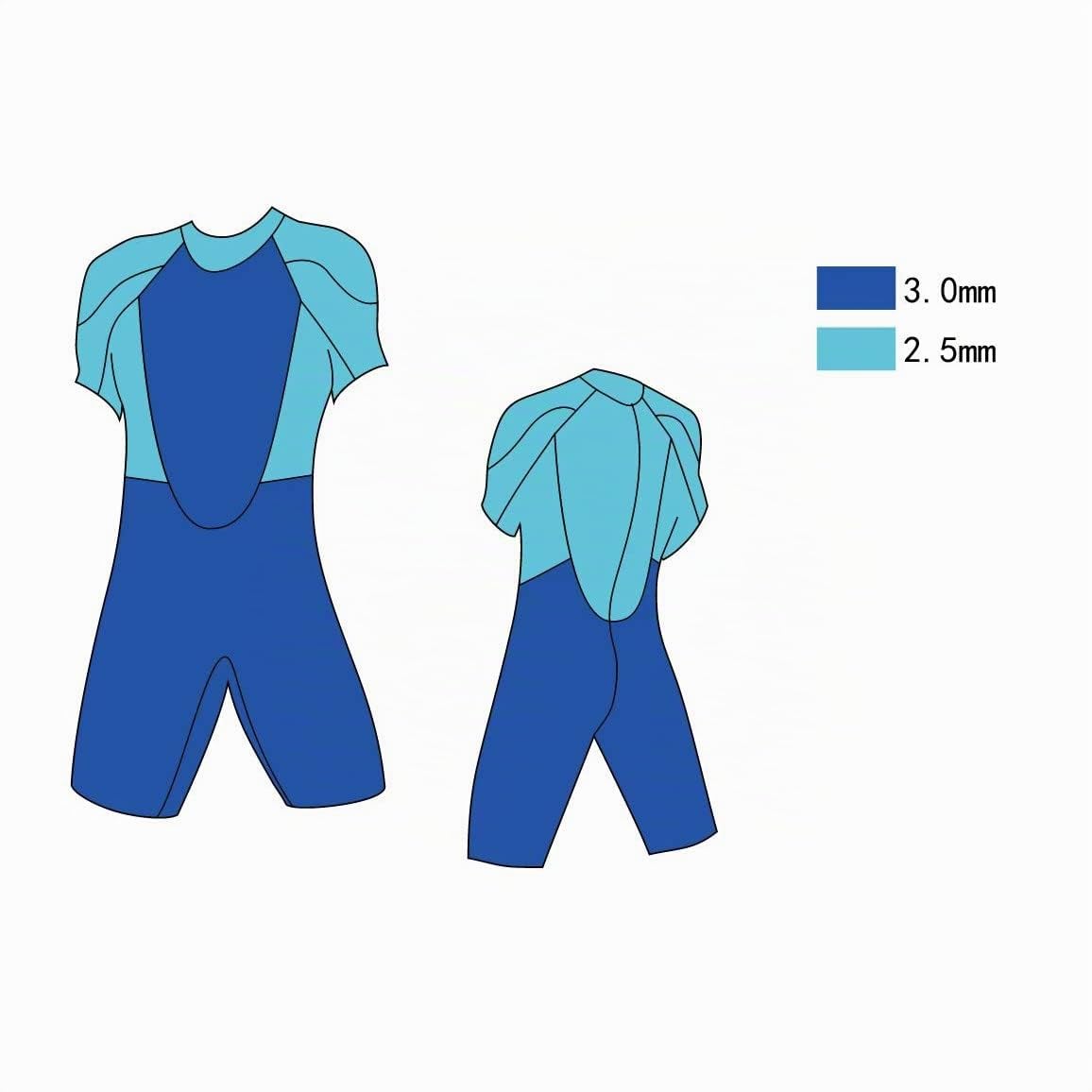 ZAOSU Neopren Shorty Aqua Essential | 3 mm Neopren - Schwarzer Freiwasser Neoprenanzug, Rückenreißverschluss, kurzärmeliger Taucheranzug für SUB, Schnorcheln, Surfen, Tauchen, Schwimmen