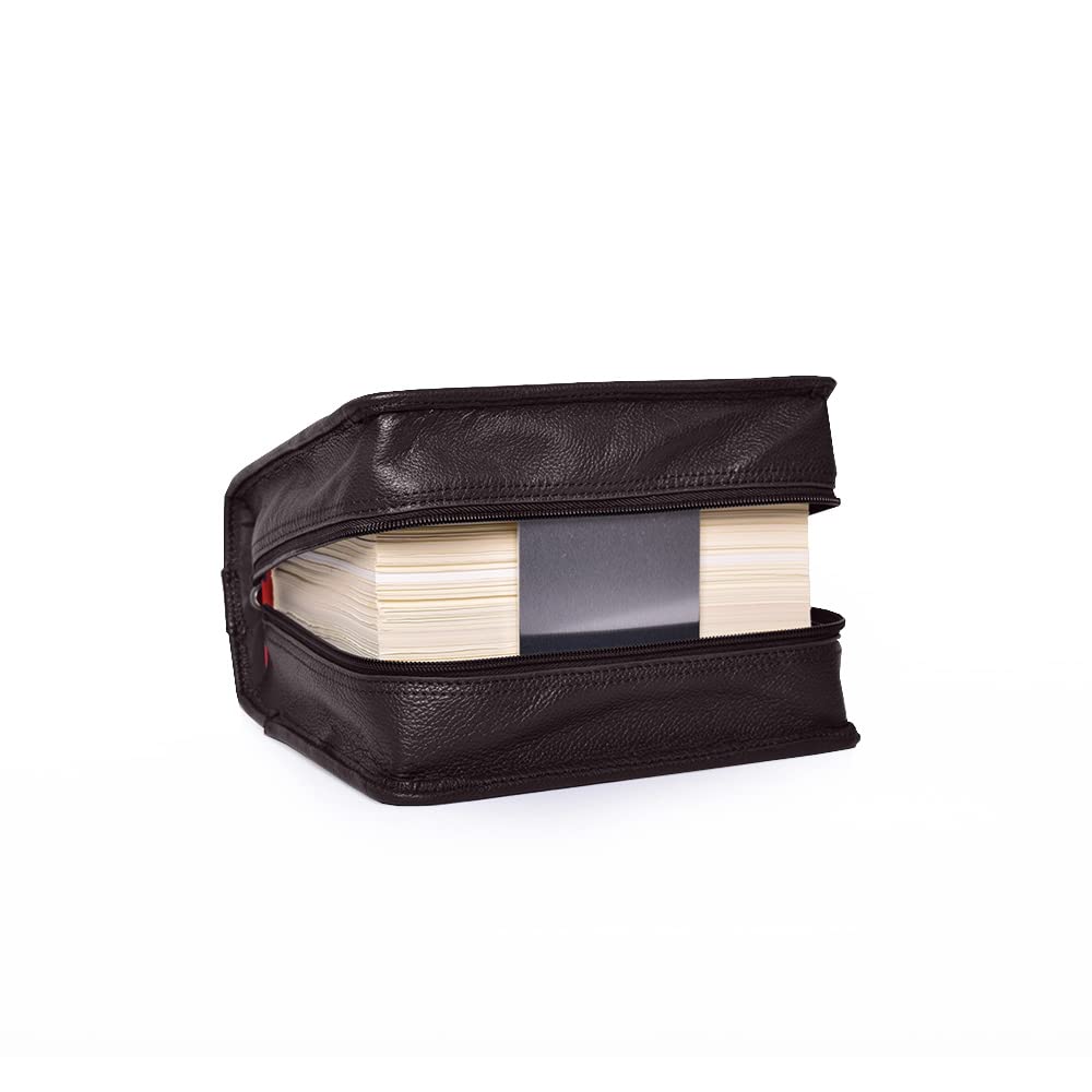 SartoriusSKIN Tasche PURO aus Nappaleder in Gr. L in Kaffee-braun, Buchhüllen-Tasche mit Buchstütze und Tragegurt