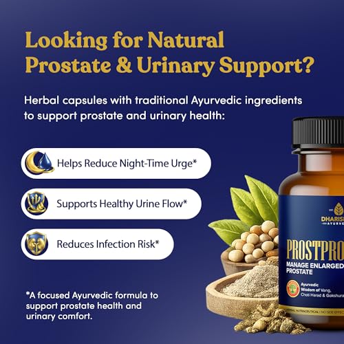 Image of Dharishah Ayurveda ProstPro Capsules - Ayurvedic Prostate Care Capsules for Men | Prostate & Urinary Tract Health Support, Bladder Care & Male Wellness Supplement | Herbal Prostate Wellness - 60 Capsules