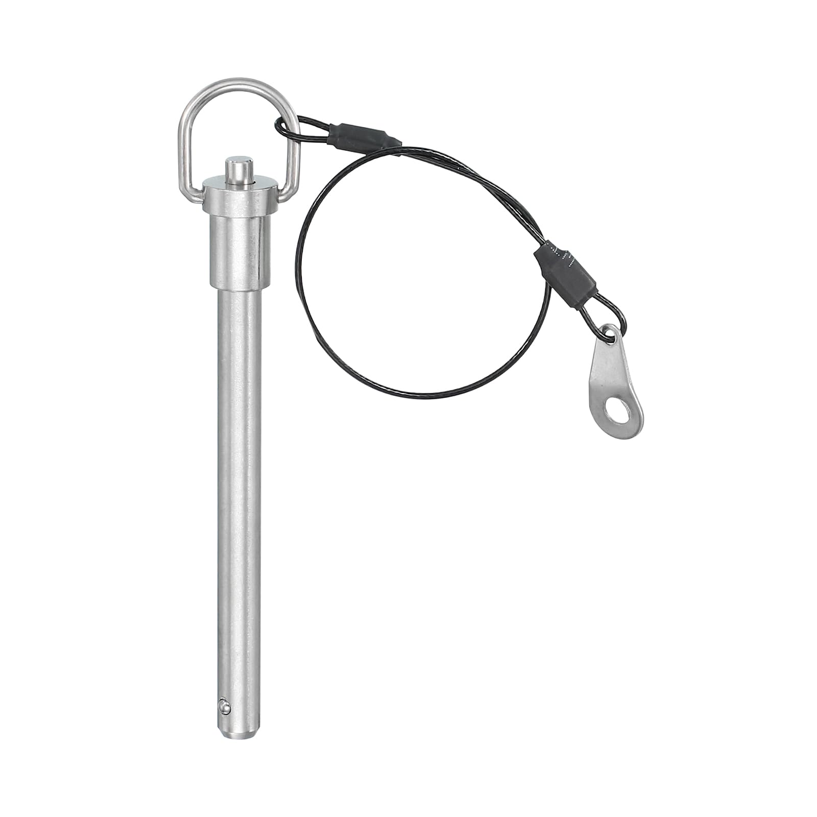 PATIKIL Quick Release Pin 3/8" x 3.54"(9.5 x 90mm), 304 Stainless Steel Ball Lock Safety Locating Pins with Button Prevents Loss Rope 10"