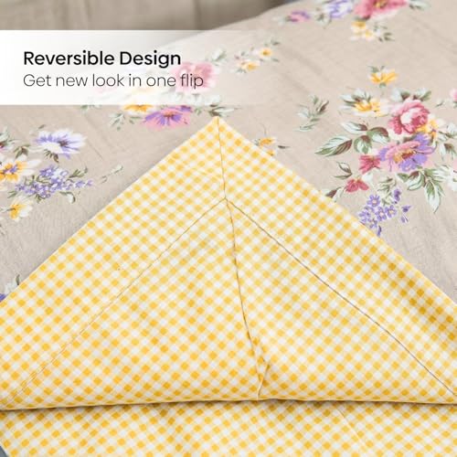 Image of haus & kinder Cotton Dohar for Double Bed Queen Size | Lightweight Summer Blanket AC Dohar | 3 Layer Soft Reversible Cotton Quilt Blanket for Bed | Rose Kawai Brown | 100 x 89 Inches | 144 TC