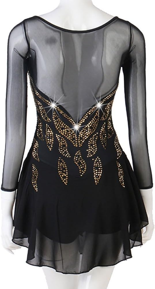 Figure Skating Dress Women's Girls' Ice Skating Dress Patchwork Stretch Yarn Skating Wear