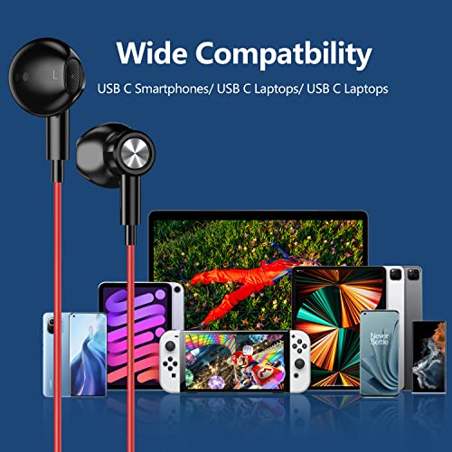 Usb C Headphones, Yuanbai Usb C Earbuds With Microphone Magnetic Stereo For Oneplus 10 9 Pro Headphones In-Ear Wired Earbuds Sport Type C Earphones For Pixel 6A 7 Pro Samsung Note S22 S21 Ultra S20 Fe #TOP5