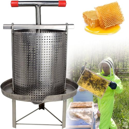 Honigextraktorpresse, Edelstahl Honigsieb für Bienenzucht, Manuelle Honigpresse und Spinner für Landwirtschaftsbedarf