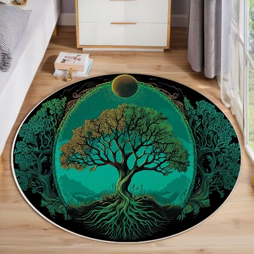 Tapis vert foncé 100 cm lavable et antidérapant pour sol