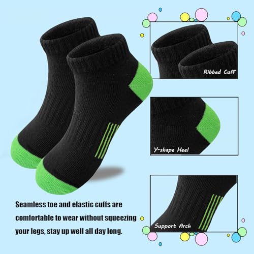 Boys Socks 12 Pairs Low Cut Ankle Sock for Boy Sport Athletic Running Sock4