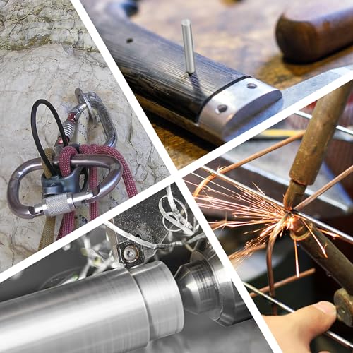 LAVMHAB Edelstahlstäbe, Edelstahl Rundstäbe 1mm x 305mm(0,305m) Rundstab 304 Edelstahl Rundstangen Metallstange Stabstahl Solide Rundstahl für DIY Handwerk (6 Stück)