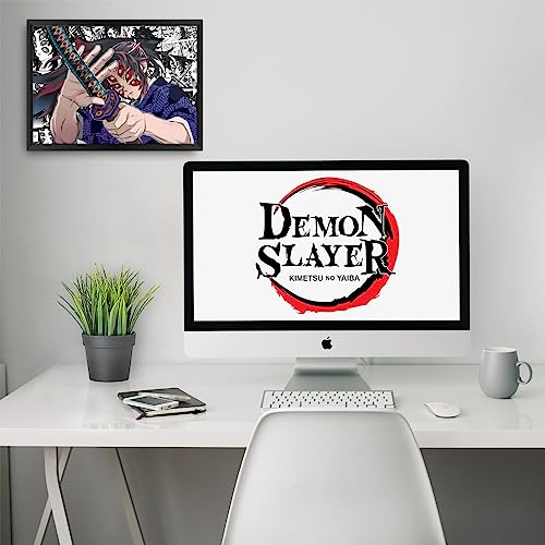 Image of MCSID RAZZ - Demon Slayer - Moon Breather - Kokushibo Design A4 Size Poster (With Frame) - Best Gift For Demon Slayer Fans /Best Artifacts To Your Home & Decor /For Anime Fandom