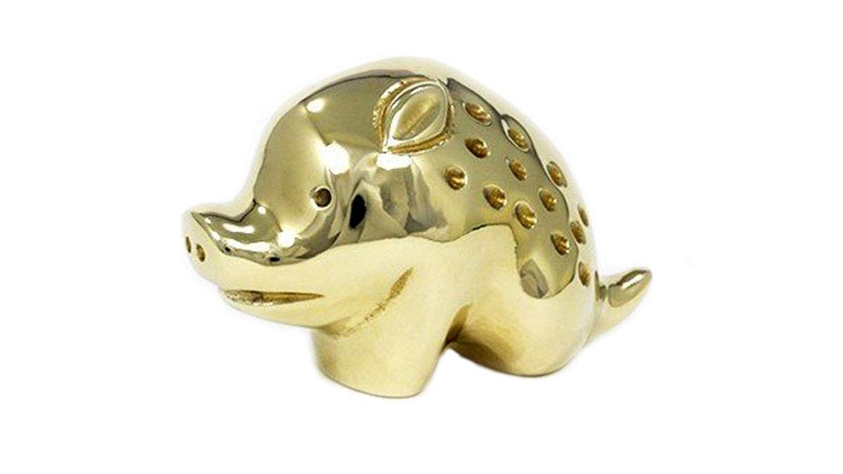 夫婦猪 干支亥 置物 干支 (黄銅製) 亥 猪 いのしし 夫婦