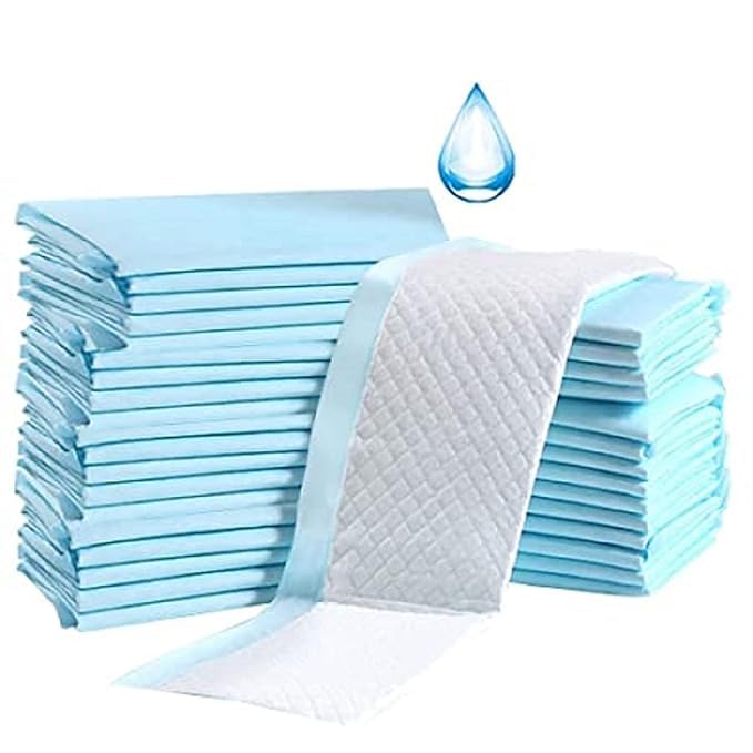 Disposable Bed Underpad Sheets, Incontinence Bed Pads/Mats Under Sheets, (10 Pcs, Blue, Large, 60x60 cm), Soft Comfort Bed Wetting Protection Sheets for Adults Patients & Hospitals-picture-43