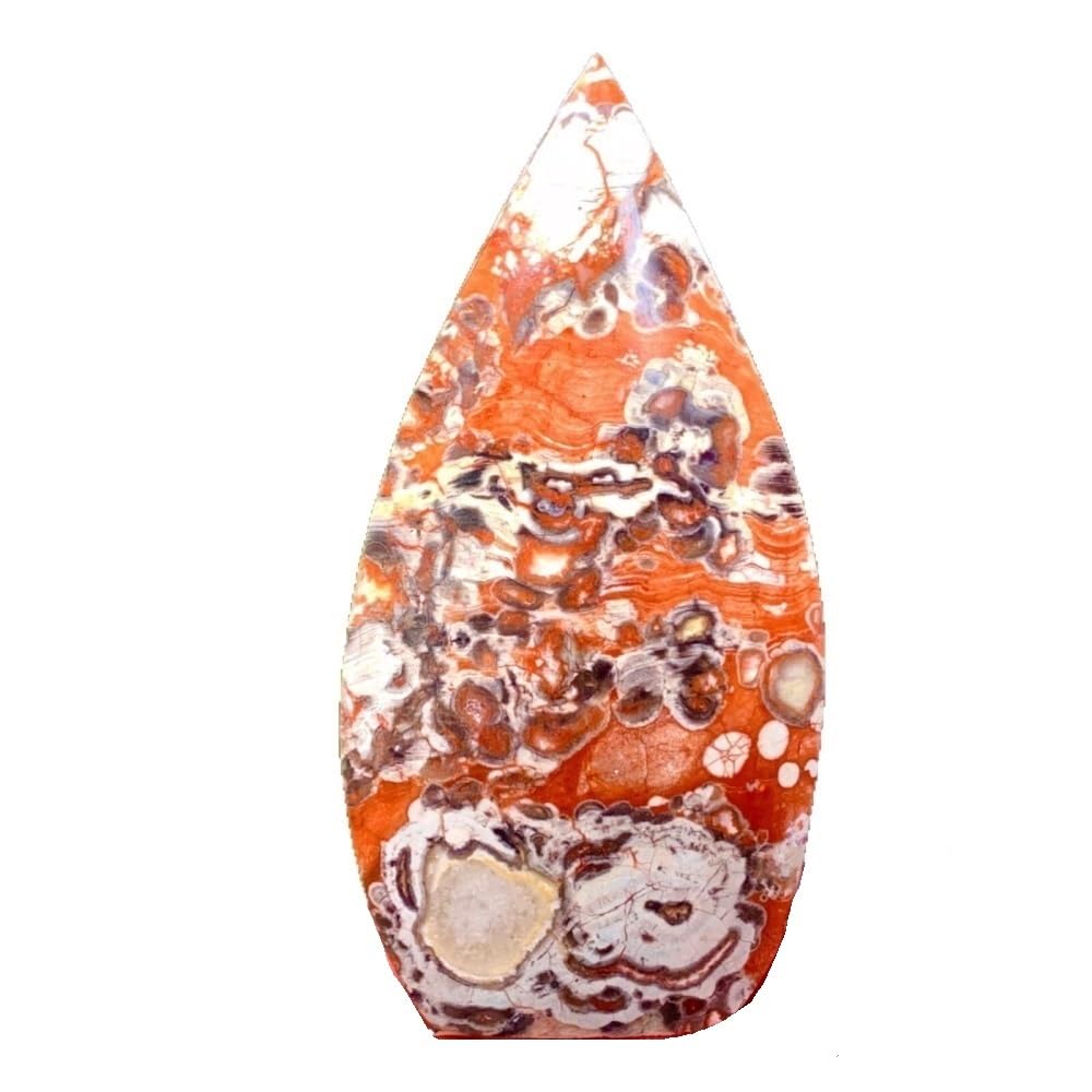 HUFFA Natural Crystal Money Agate Flame Torch Ornament Polished Raw Stone Home Decor