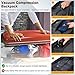 Vacuum Backpack Travel with Pump - 60L Expandable Airback Backpack w/Detachable Wheels, Vacuum Seal Compression Easyvacpack for Traveler Graduate, Water Resistant Carry-On Luggage, TSA Lock - Black