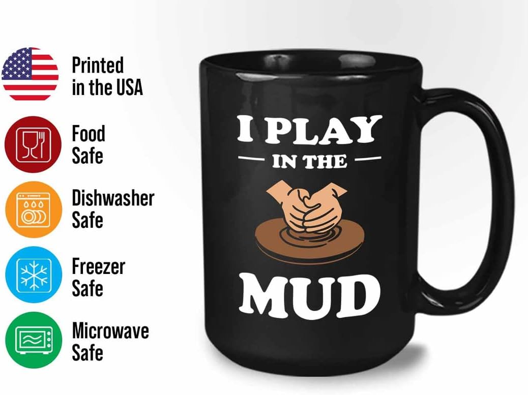 Bubble Hugs Pottery Coffee Mug 15oz Black - Play in the Mood - Pottery Lover Ceramic Artist Potter Ceramicist Pottery Teacher Funny Clay Artist Ceramist Craftsman