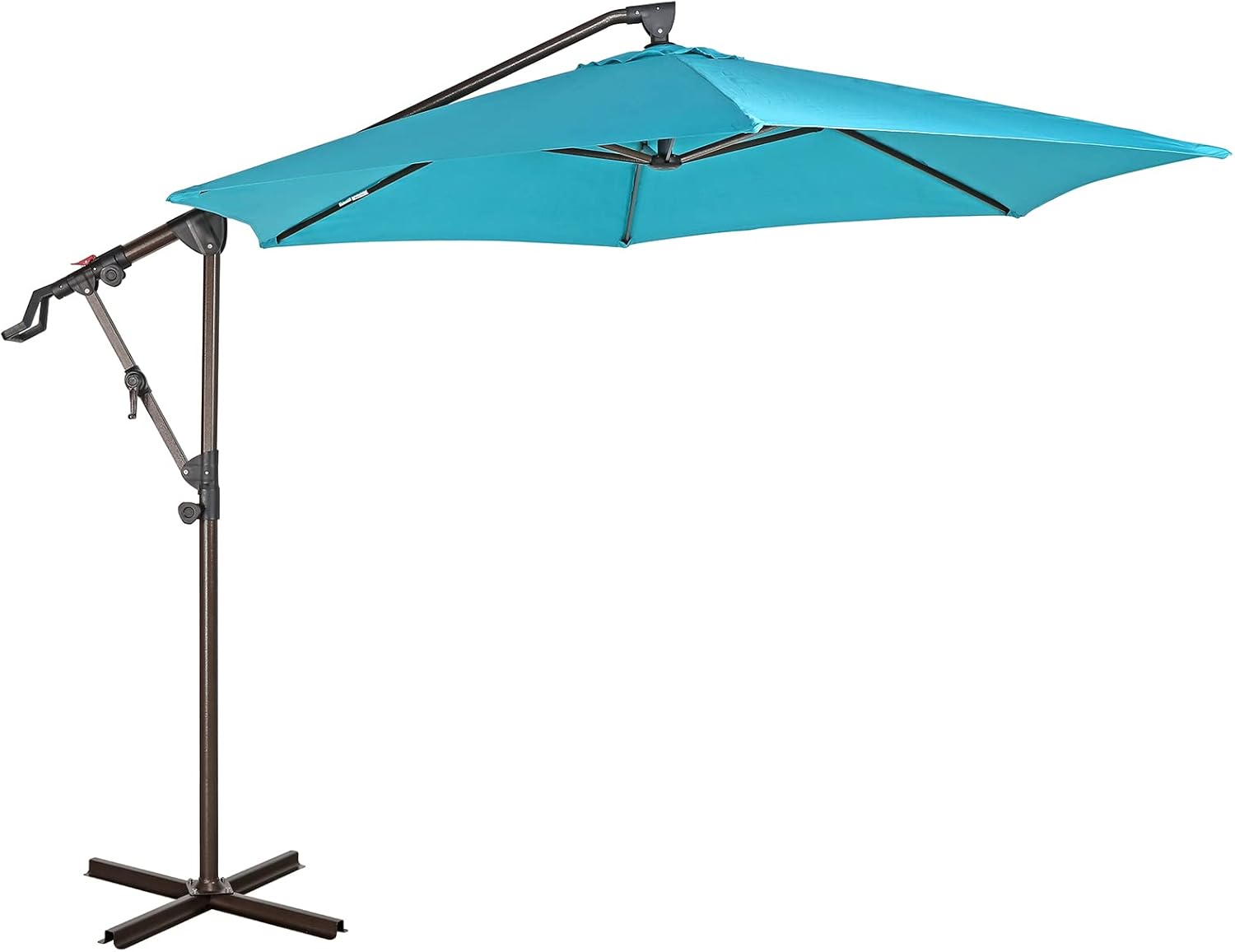 COBANA 10ft Offset Hanging Patio Umbrella, Outdoor Cantilever Aluminum Umbrella with 360° Rotation, Crank and Tilt System, Blue