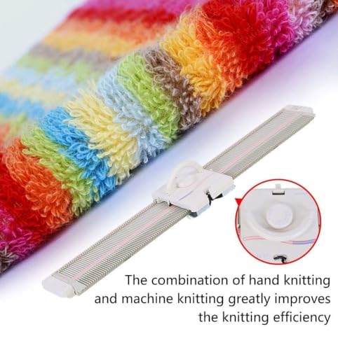 LK150 Strickmaschine, 6,5 mm, mittlere Stärke, 150 Stiche | Kunststoff-Haushalts-Strickmaschine mit Zubehör, Haushaltsnähwerkzeug-Set