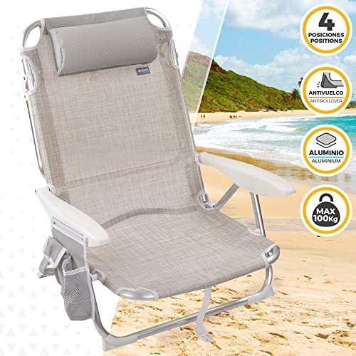 Lot 2 Chaises Plage Ibiza 4 Positions Pliantes Aktive Beach